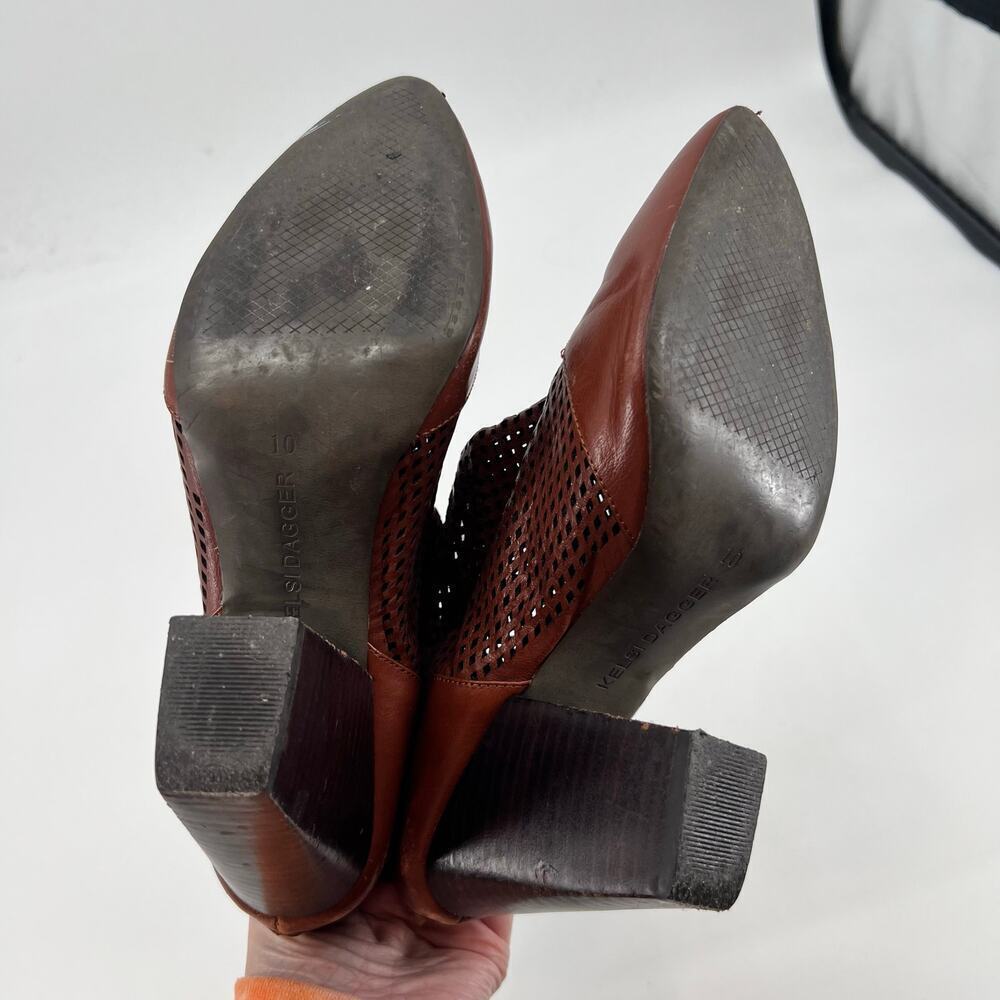 Kelsi Dagger Brooklyn Women's brown Zidane Perforated leather heel Boots size 10 - Picture 7 of 11